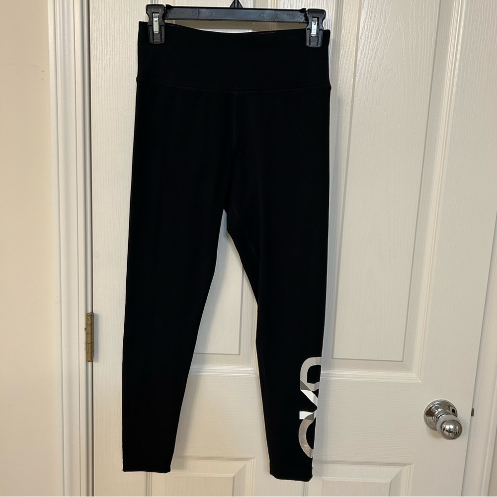 Calvin Klein Performance Stretch High Waist 7/8 legging in Black/White Size S - Picture 2 of 8